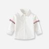 Nova camisa de manga comprida para meninos, primavera e outono, azul, roupas infantis para meninas, camisa infantil média e grande, top Neita