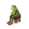 Enfeites Criativos de Sapo Sentado em Resina Estátua de Sapo Carteiro para Jardim e Pátio Decoração de Presente Pastoral Enfeites