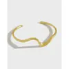 115 Pulsera Irregular Estilo Coreano Ins Simple Moda Nicho Diseño Ondulado Brillante Pulsera de Plata de Ley S925 para Mujer