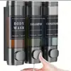 Dispensador de champú y gel de ducha para baño transfronterizo, montado en la pared, instalación sin taladro, dispensador de jabón para hoteles, botella con bomba para lavado de manos
