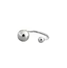 JA054 versión coreana anillo de bola de plata estilo CHIC línea simple diseño de bola tamaño anillo de plata de ley S925 para mujeres