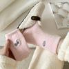 Calcetines lindos de terciopelo australiano para mujer otoño e invierno terciopelo coral con forro polar engrosado para confinamiento largo medio de pantorrilla calcetines de felpa para dormir en casa calcetines de piso