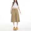 Pantalones Casuales de Lino de Pierna Ancha Estilo 'Old Money' Naranja Juvenil para Mujer, Corte Holgado, Adelgazantes, con Caída, Casual, Versátiles, Pantalones Cortos Ligeros