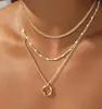Corrente para Clavícula de Ouro 14K Banhado em Camada Dupla com Zircônia para Mulheres, Luxo Leve, Estilo Europeu e Americano Simples, Colar Versátil, Acessório da Moda e Elegante