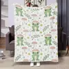 Bestseller transfronterizo de Amazon: Manta de franela con estampados de alce, bruja y calabaza para doble festividad, sofá, fiesta de Navidad