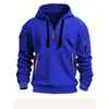Sudadera con Capucha y Cremallera para Hombre, Primavera y Otoño, Múltiples Bolsillos, Manga Larga, Sudadera con Capucha Deportiva Casual, En Stock