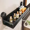 Estante de almacenamiento para baño, organizador de baño de pared sin taladro, bandeja de pared para inodoro, lavabo, lavado de manos y área de ducha