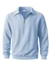 Nuevo Modelo de la Fábrica Original, Sudadera Pulóver Casual para Hombre de Media Cremallera con Cuello Campana, Estilo Europeo y Americano, Venta Transfronteriza en Amazon
