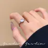 Anillo Blanco Luna Estilo Coreano Ins para Mujer Simple Personalizado Sentido de Diseño Nicho Anillo Cuadrado Geométrico Anillo Abierto para Dedo