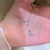 Collar de Plata de Ley S925 Estrella Gota de Agua para Mujer Japonés Lujo Ligero Sentido de Alta Gama Diseño de Nicho Cadena para Clavícula Artículo Popular en Little Red Book