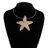 Collar con Colgante de Estrella de Mar de Textura Plisada Irregular Exagerada Transfronterizo Estilo Bohemio Moda de Playa Gargantilla de Personalidad
