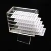 Caja de Almacenamiento de Pestañas Postizas Transfronteriza, Caja de Almacenamiento de Herramientas para Pestañas de 5 Capas, Tablero de Escala Acrílico Transparente a Prueba de Polvo