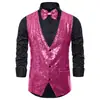 Roupa de Performance de Palco Masculina Colete Pequeno de Lantejoulas Estúdio Fotográfico Apresentador de Fotos Cantor Mestre de Cerimônias Colete