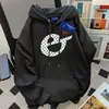 Sudadera con Capucha Estilo High Street Americano para Mujer en Otoño e Invierno Nuevo Estilo Casual Holgada Aspecto Adelgazante Forrada de Polar Engrosada Versátil Tops de Pareja