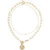 Collar con colgante redondo sencillo de moda, oferta transfronteriza de Amazon, regalo de San Valentín, cadena multicapa para mujer