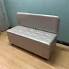 Taburete Sofá Almacenamiento Simple de Cuero con Respaldo, Taburete de Almacenamiento para Dormitorio, Apartamento Pequeño, Taburete Sofá para Salón de Belleza, Se Puede Usar como Taburete para Cambiarse los Zapatos