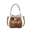 Bolsa Nueva de Niños Otoño e Invierno Serie Maillard Mini Bolso Cubo de Lana de Cordero Bolso de Mano Esmerilado Retro Bolso Cruzado para Mujer