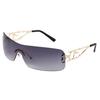 Nuevas gafas de sol de moda de metal con montura grande para hombres y mujeres, fotografía personalizada, estilo europeo y americano sin montura integrado, en stock