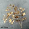 Flor artificial de hoja dorada, flor de plástico, arreglo floral para decoración de bodas, material para cubo de Año Nuevo, flor de Año Nuevo con borde cruzado