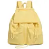 2026 Versão Coreana Mochila Casual ao Ar Livre Artística de Nylon Moda Lona Plissada Bolsa Escolar Celebridade da Internet Cordão Grande Capacidade