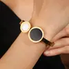 Pulseira de Aço Titânio Estilo Ins Europeu e Americano para Mulheres, Não Desbota, Pulseira Exquisita de Alto Padrão com Números Romanos para Meninas