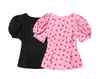 Camisa de Mujer con Cuello Redondo, Mangas Abullonadas, Lunares, Estilo Europeo y Americano, Nueva de Verano 2026, Venta al por Mayor 26205