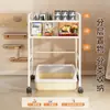 Prateleira de Armazenamento para Comida de Gato Rack Aberto de Armazenamento Sob a Caixa de Areia Prateleira de Armazenamento para Latas de Comida de Gato Suprimentos para Pets Árvore de Gato