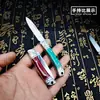 Cuchillo Plegable de Acero Inoxidable Afilado Forjado a Mano Cuchillo Pequeño Portátil Exquisito con Filo de Minoría Étnica de Xinjiang Mongolia Interior