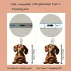 1 Pieza de Dachshund Corazón 2D de Acrílico Tapón de Polvo para Teléfono, Compatible con Tipo-C