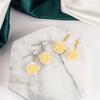 "Chica Camelia" Pendientes Retro Suaves de Camelia para Mujer Exquisitos Pendientes de Resina Serie Té Rosa Pendientes