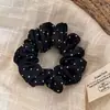 Scrunchie de cetim com bolinhas estilo francês, elástico de cabelo, acessório de cabelo versátil, rabo de cavalo elegante para meninas, ornamento de cabelo para mulheres