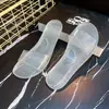 Chinelos de Cristal Femininos Plástico Transparente Cola Sobre Congelado Salto Baixo Estilo Coreano Interno Casa Dia de Verão Peça Única Moldagem