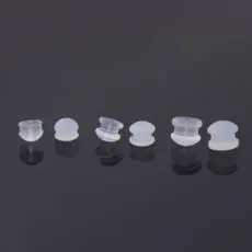 环保防过敏树脂耳堵透明硅胶耳钉后塞耳扣耳帽耳塞汉堡形耳束耳针