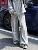 Pantalones Deportivos de Pierna Ancha Estilo Americano para Calle Alta para Hombres y Mujeres, Pantalones de Chándal Sueltos Casuales de Marca de Moda con Diseño de Cuerda Gruesa Hecha a Mano