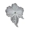 Vestido de Renda Bordada em Organza Estilo Francês Bai Xi com Aplicações Florais, Vestido Respirável com Decoração Bordada de Strass e Flores Tridimensionais