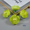 Botões de Rosa de Seda Artificial com Folhas, Flores de Botão de Chá, Acessórios de Flor para Pente de Ópera, Arranjo de Flores