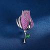 Arma de luxo leve Broche de buquê rosa preta de alta qualidade cor zircônio homens e mulheres corsage terno gola alfinete acessórios camisa colarinho flor pino