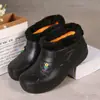 Botas de Nieve de Terciopelo de Invierno para Hombres y Mujeres Botas Cálidas de Algodón Carro de Lavandería Lavado de Ropa Cocina Higiénicas Impermeables Botas de Lluvia Zapatos de Trabajo para Cocina
