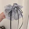 Presilha de Rabo de Cavalo Flor de Pessegueiro Nova Laço de Chiffon Francês Fita Presilha Preguiçosa Acessórios de Cabelo Atmosfera Romântica para Mulheres