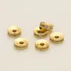 Contas Espaçadoras de Zircônia em Ouro Real Color-Preserving 18K Peças Espaçadoras para Miçangas Manuais DIY Acessórios Espaçadores para Pulseira de Cobre Colar