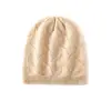 Cachemir 2026 Outono/Inverno Novo Estilo Feminino High-End Cor Sólida Trançado Espessado Quente Moderno Malha Casual Chapéu