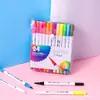 Plumón Acuarela Doble Punta Suave Set de 12-120 Colores Bolígrafo de Línea de Gancho Colorido Bolígrafo de Firma Bolígrafo de Línea para Pintura Artística Estudiantil