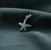 Pulsera Colgante de Estrella de Mar Mate Escarchada de Plata S925 Cuerda Trenzada Colgante Hecho a Mano DIY Accesorios de Joyería Venta al por Mayor S0603