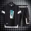 Camiseta de manga corta para adolescentes, pantalones cortos, traje deportivo de moda para hombres, ropa para estudiantes de secundaria, ropa de verano para niños grandes