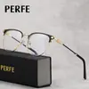 91358 Armação de Óculos Anti-Luz Azul Qualidade de Exportação Armação Óptica de Metal Masculina Rosto Grande Aparência Emagrecedora Espelho Plano Decorativo
