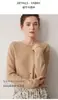Suéter para Mujer 100% Cachemira Pura Otoño/Invierno Nuevo Cuello Redondo Borde Enrollado Manga Larga Jersey Suéter Base de Punto de Moda