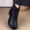 Botas Martin de Cuero Muy Suave Suela Suave para Mujer 2026 Nuevas Botas Cortas de Moda Retro Engrosadas con Forro de Terciopelo para Otoño Invierno Zapatos para Madre