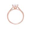 Anillo clásico de moissanita de oro rosa de seis garras, anillo de bodas de diamantes moisán, anillo de bodas de plata 925 chapado en oro para mujer, una generación de cabello
