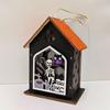 Adornos de decoración de Halloween personalizados, colgantes, accesorios de Halloween, decoración de fiesta de la muerte con calavera, cabina luminosa