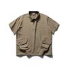 Vestido de Verano del Sur 2024 Verano Nuevo Japonés Color Sólido Bolsillo Grande Manga Corta Camisa POLO Vintage Unisex Camisa de Trabajo